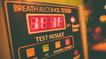 close up of breath alcohol tester